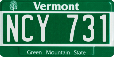 VT license plate NCY731