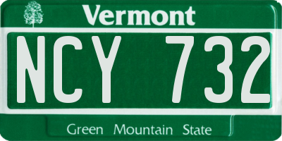VT license plate NCY732