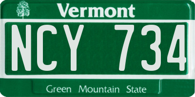 VT license plate NCY734