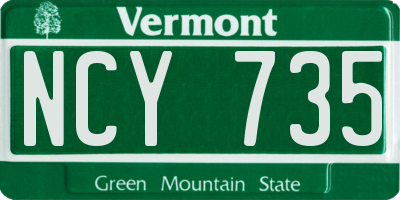 VT license plate NCY735