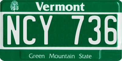 VT license plate NCY736
