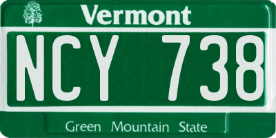 VT license plate NCY738