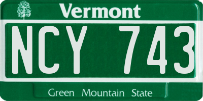 VT license plate NCY743