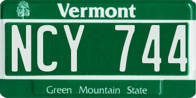 VT license plate NCY744