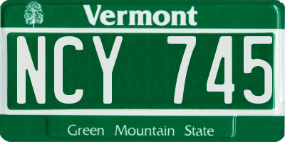 VT license plate NCY745