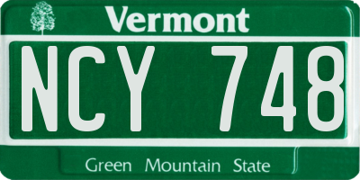 VT license plate NCY748