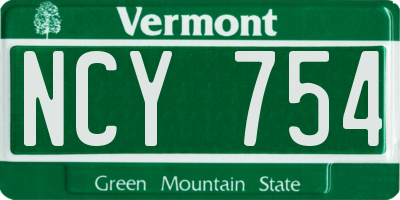 VT license plate NCY754