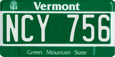 VT license plate NCY756