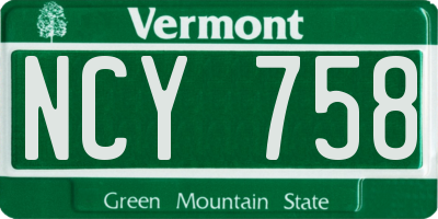 VT license plate NCY758