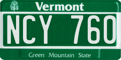 VT license plate NCY760