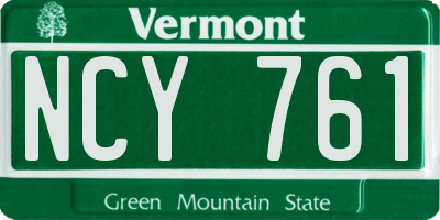 VT license plate NCY761
