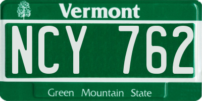VT license plate NCY762