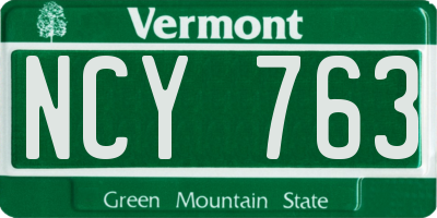 VT license plate NCY763