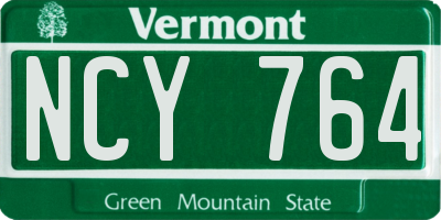 VT license plate NCY764
