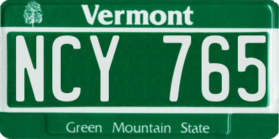 VT license plate NCY765
