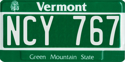 VT license plate NCY767