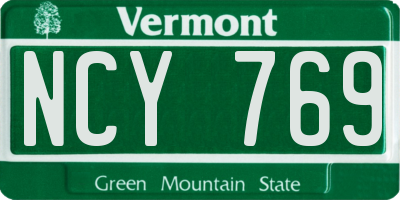 VT license plate NCY769