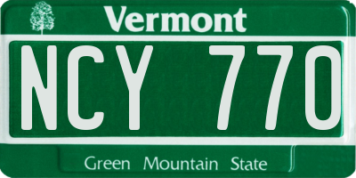 VT license plate NCY770