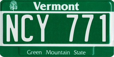 VT license plate NCY771