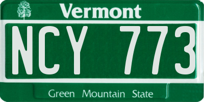 VT license plate NCY773