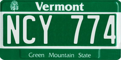 VT license plate NCY774