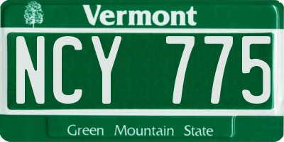 VT license plate NCY775