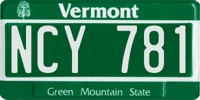 VT license plate NCY781