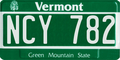 VT license plate NCY782