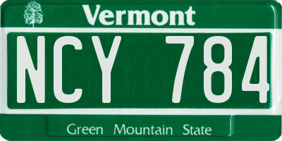 VT license plate NCY784