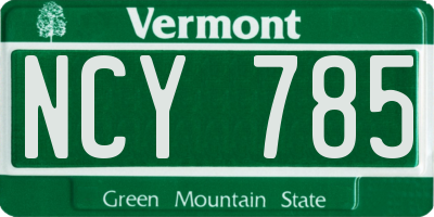 VT license plate NCY785