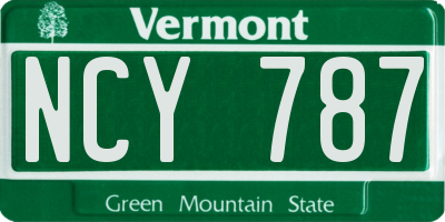 VT license plate NCY787