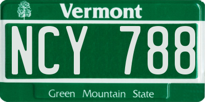 VT license plate NCY788