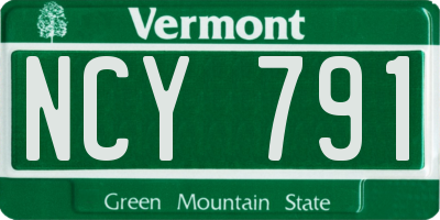 VT license plate NCY791