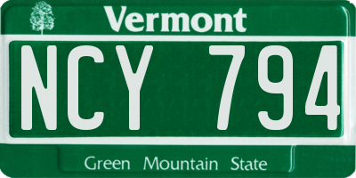 VT license plate NCY794