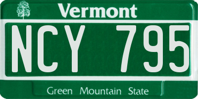 VT license plate NCY795