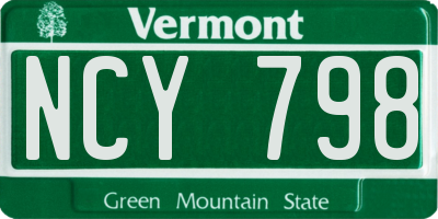 VT license plate NCY798