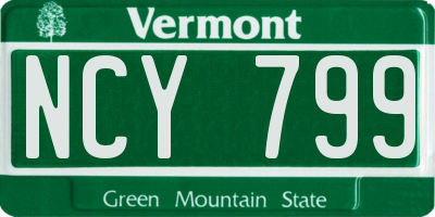 VT license plate NCY799