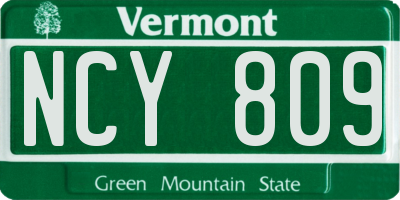 VT license plate NCY809