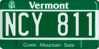 VT license plate NCY811
