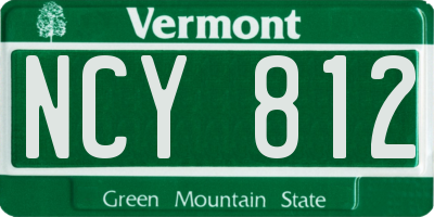 VT license plate NCY812