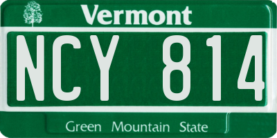 VT license plate NCY814