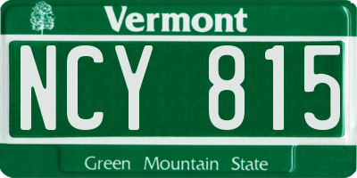 VT license plate NCY815