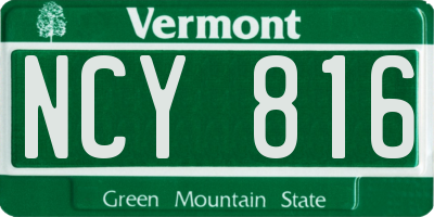 VT license plate NCY816