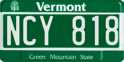 VT license plate NCY818