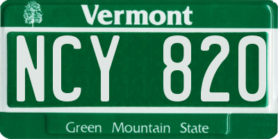 VT license plate NCY820
