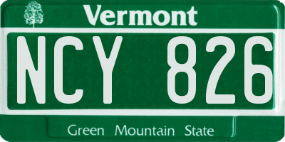 VT license plate NCY826
