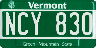 VT license plate NCY830
