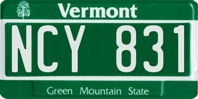 VT license plate NCY831