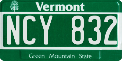 VT license plate NCY832