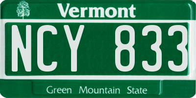 VT license plate NCY833